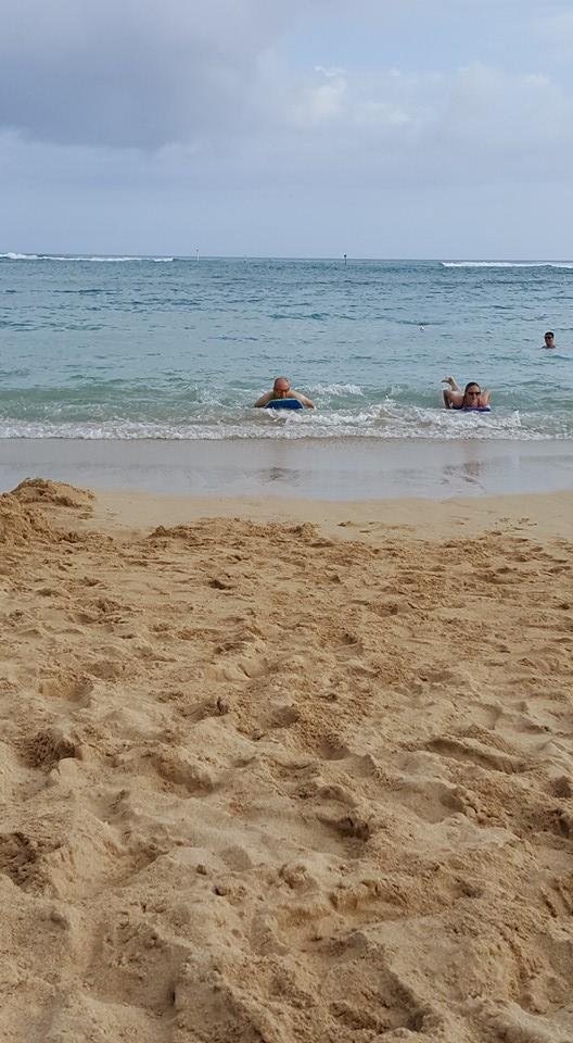 Riding the waves with boogie boards!