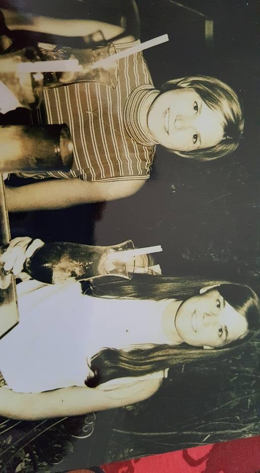 Vicki Thompson and I having a Hurricane in New Orleans 1969. Tbt
