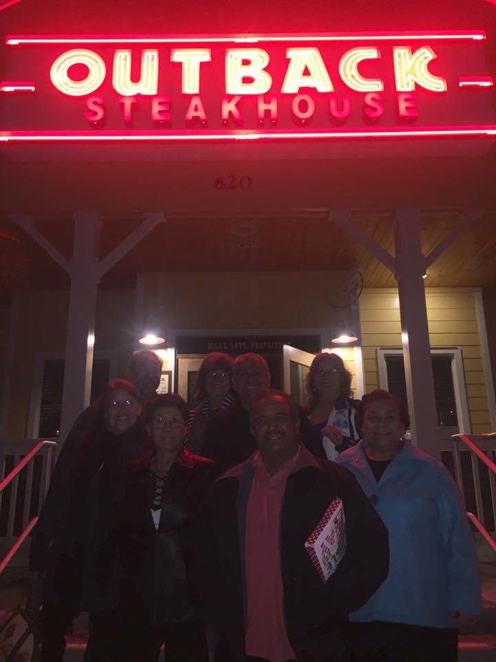 Here is the cast of characters that joined me for my Birthday dinner.  New to the group was Sally Castro , who we haven't seen since high school it was great to see her. Missing from photo was Art Rivas.  We had a great tim