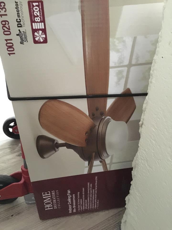 A light and a much needed fan!!