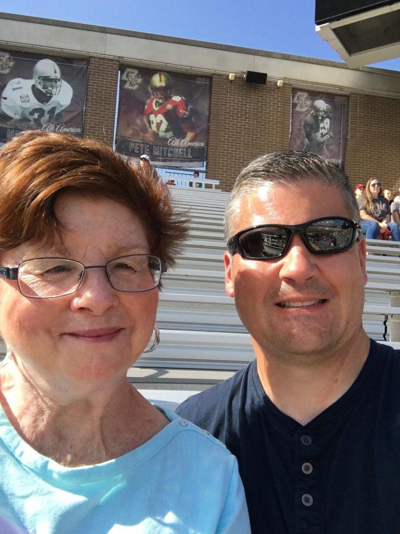 Enjoying the Notre Dame at BC. Thank you John for the tickets.