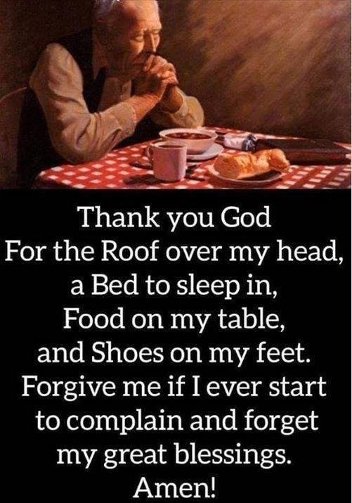 If you're thankful, don't share; just say 'amen'...
