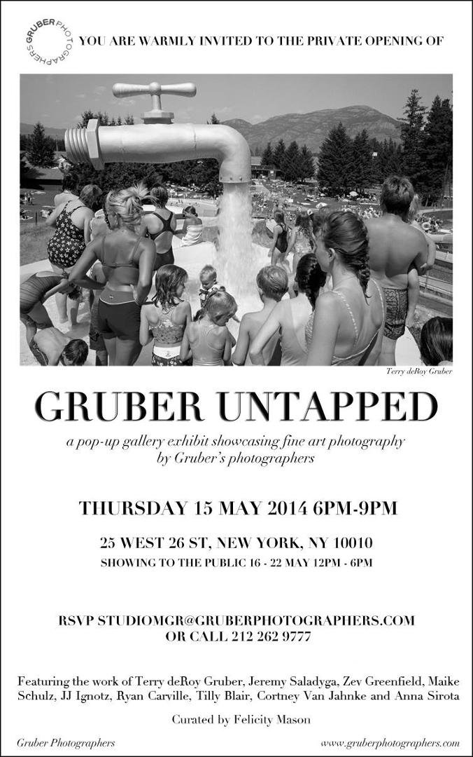 "Gruber Untapped" is a showing of fine art photography by nine of our studio's photographers, showing a wide variety of subject matter.
Thursday, May 15th @ 25 W 26 Street from 6pm to 9pm
RSVP by emailing studiomgr@gruber