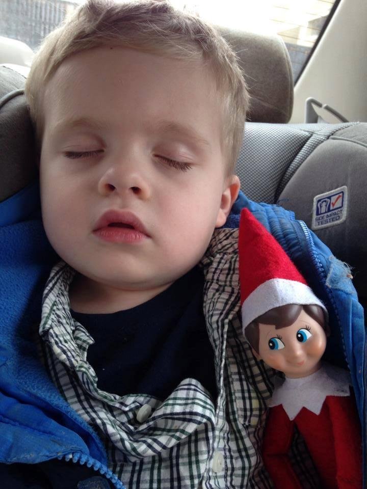I sent Elliott Raymond Vaughan MarksVaughan Marks Elf on a Shelf this yr. to do w/ his parents. I miss them all, but of course I realllly miss my Elliott! They said he doesn't quite get the concept, but that he loves the el