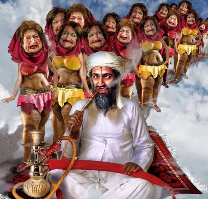Bin-laden and his 72 Virgins.