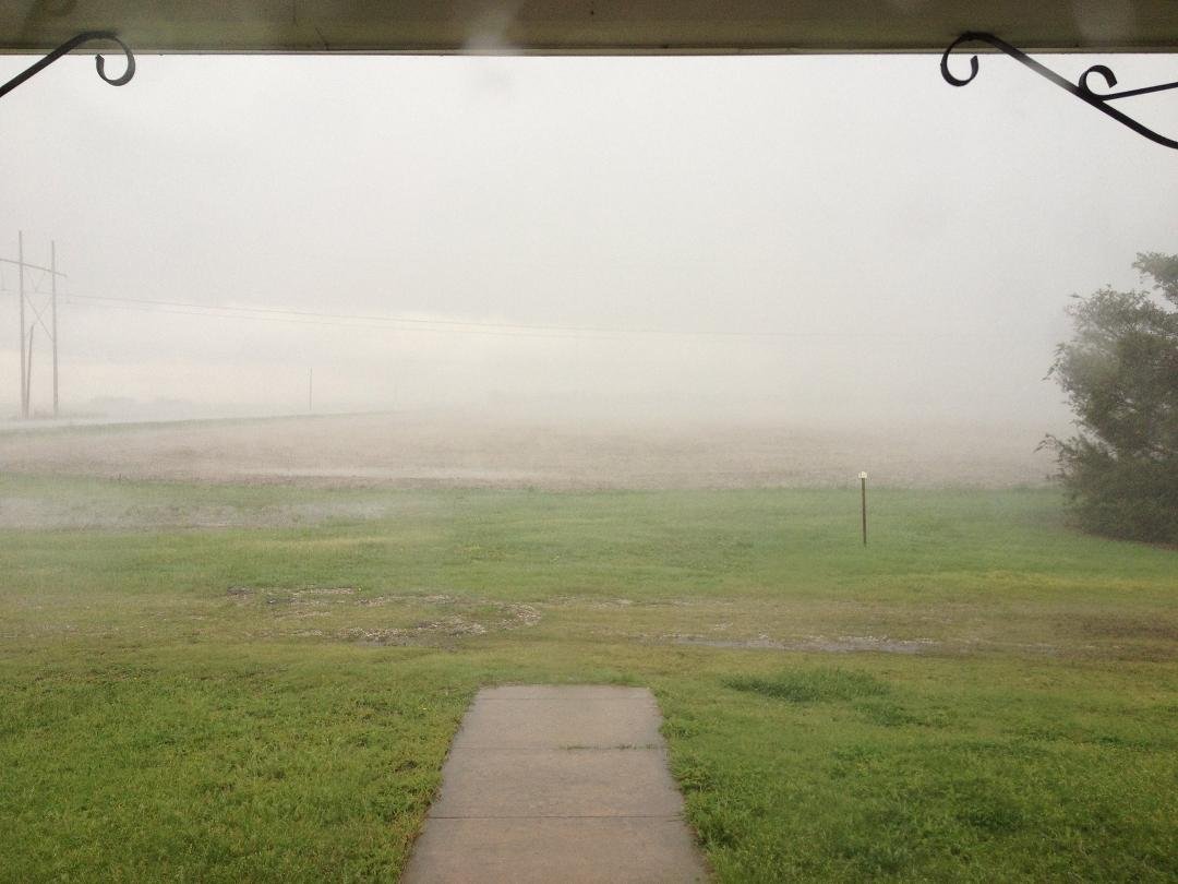 Coming down hard can't see the highway
