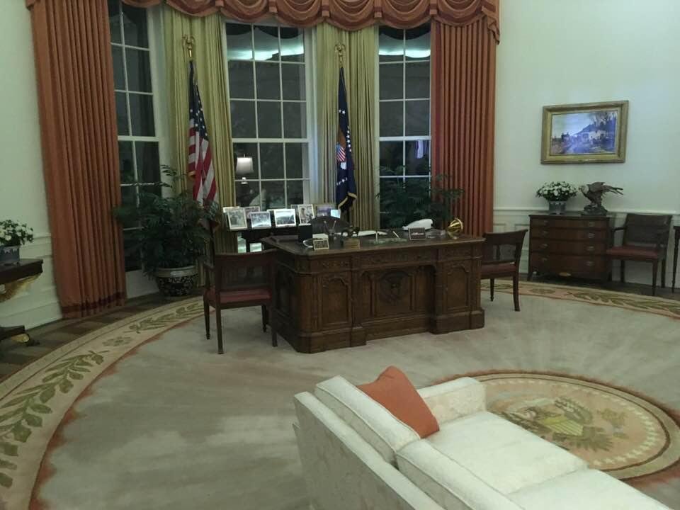 Just rode my Goldwing up Reagan Presidential Libray. This is replica of the Oval Office.