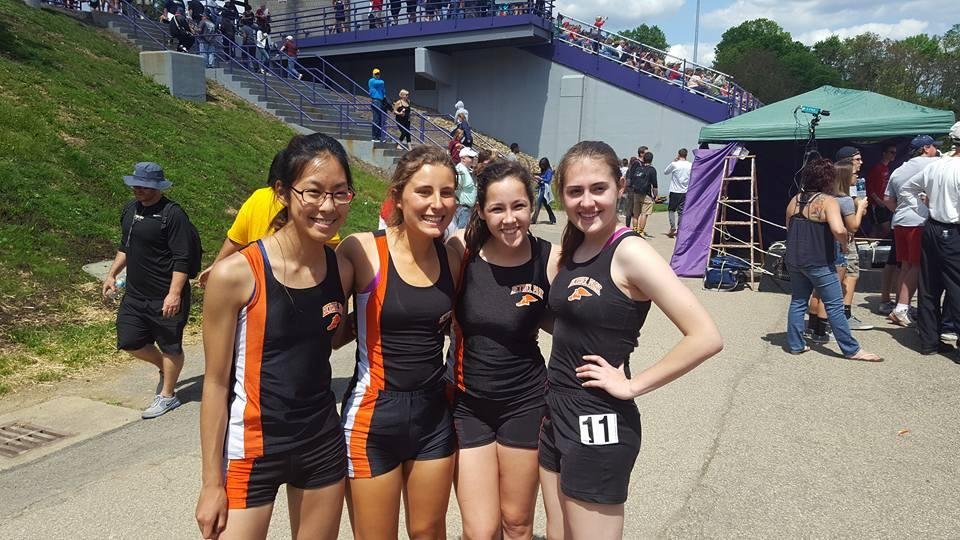 Bethel Park 4 x 800 relay team at today's WPIAL finals.