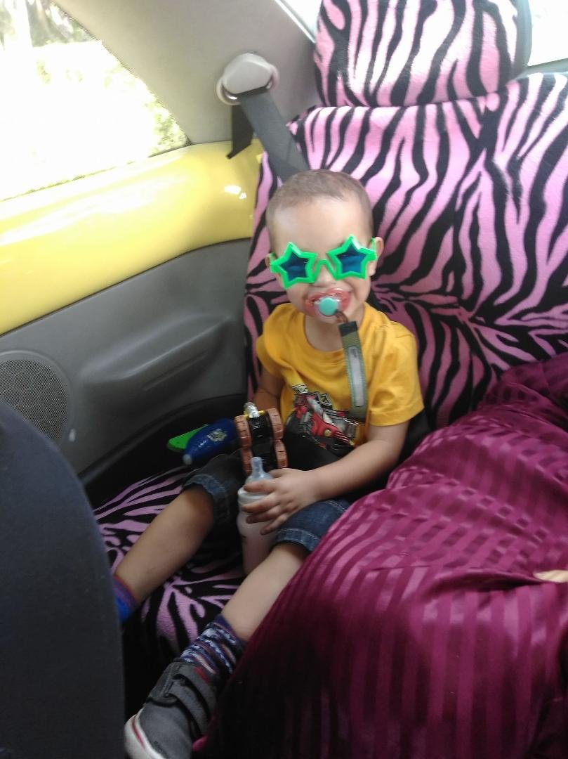 This is Logan my grandson he's ready to go to rockin jump