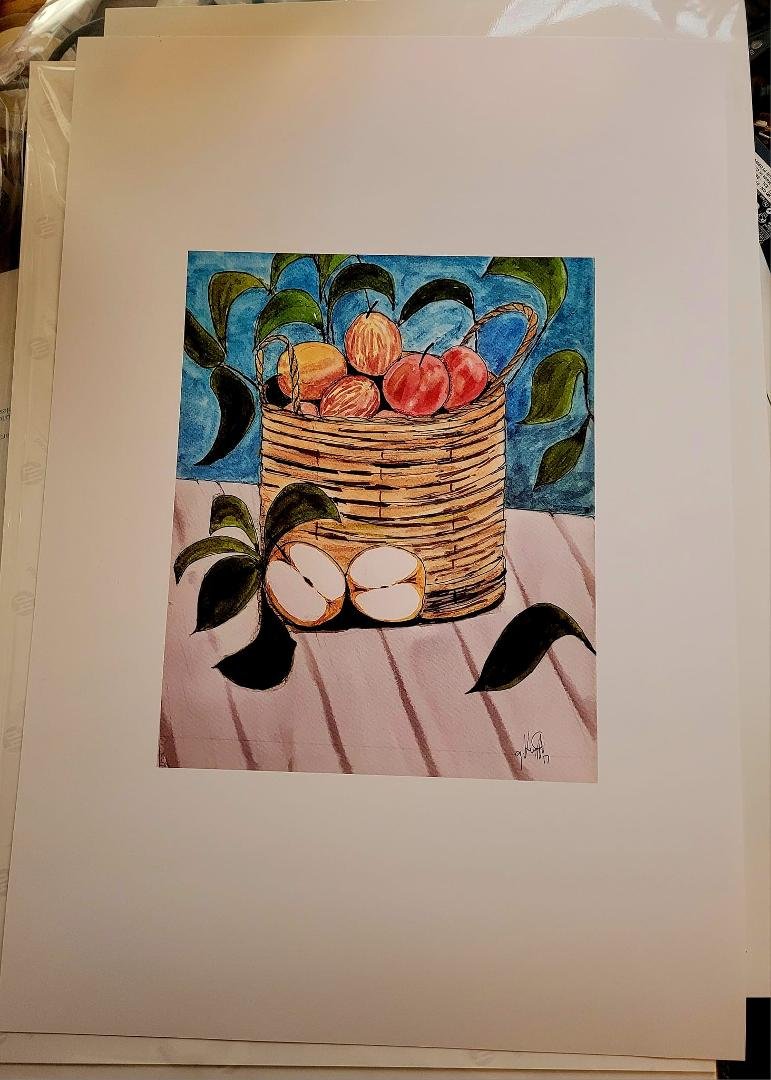 13x19 watercolor Print. The Apples,