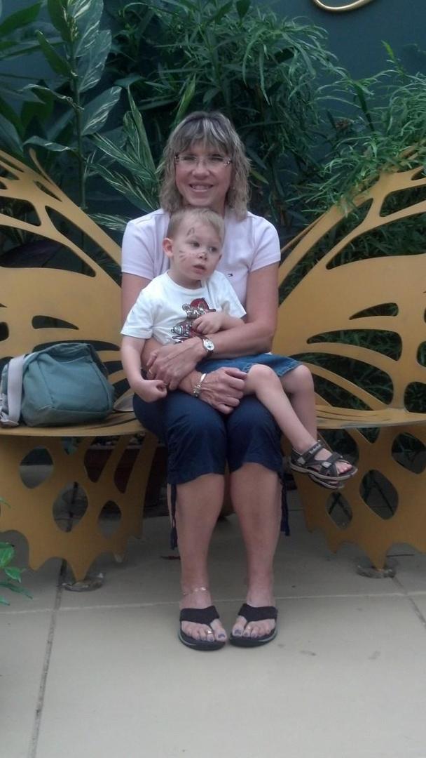 Ollie and Meme at the Butterfly Conservatory. With Ger too.