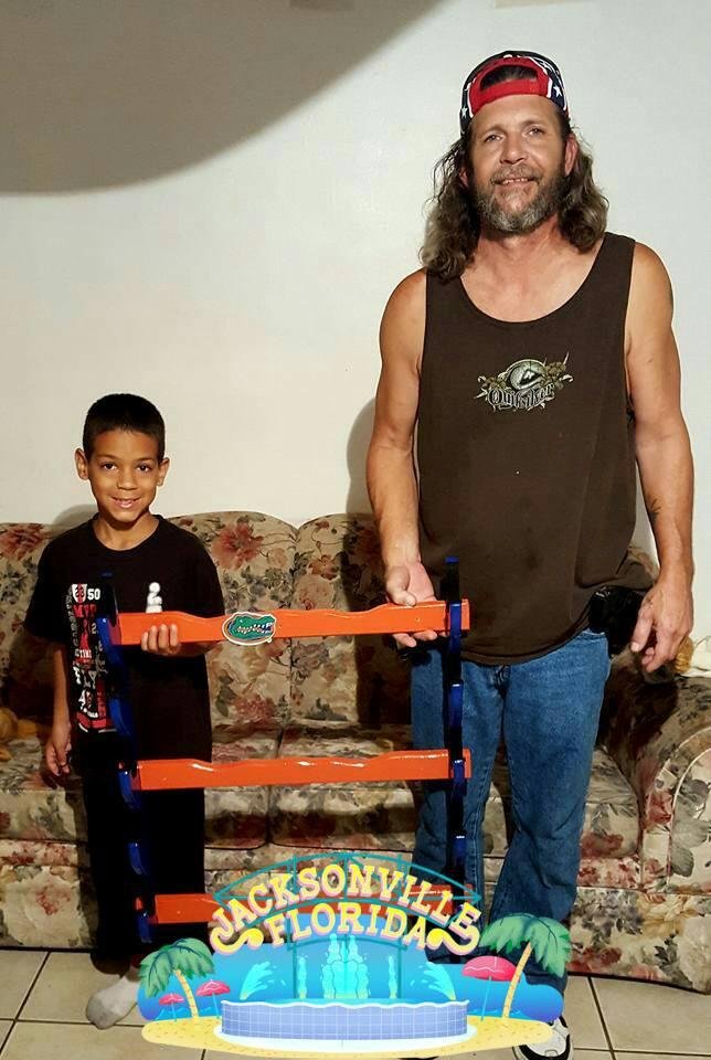 Me and my grandson finally finished my new gun rack we built.
