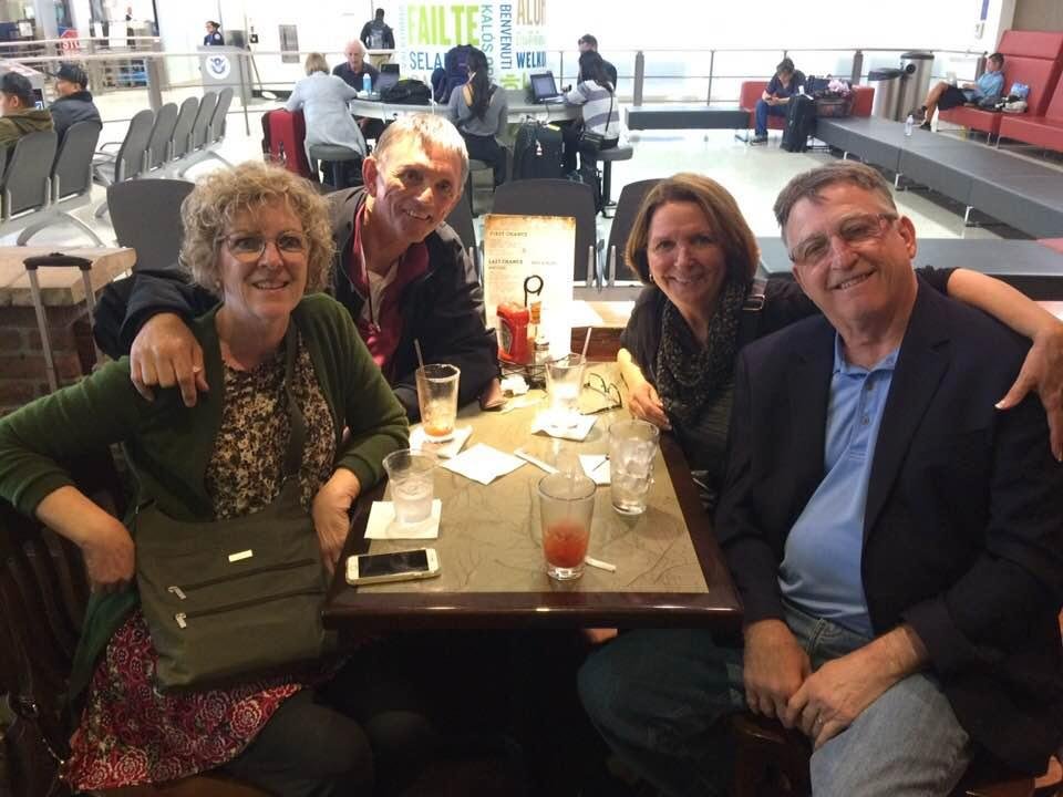 At the airport with our dear friends Doug and Kim,just prior to our flight to Paris .