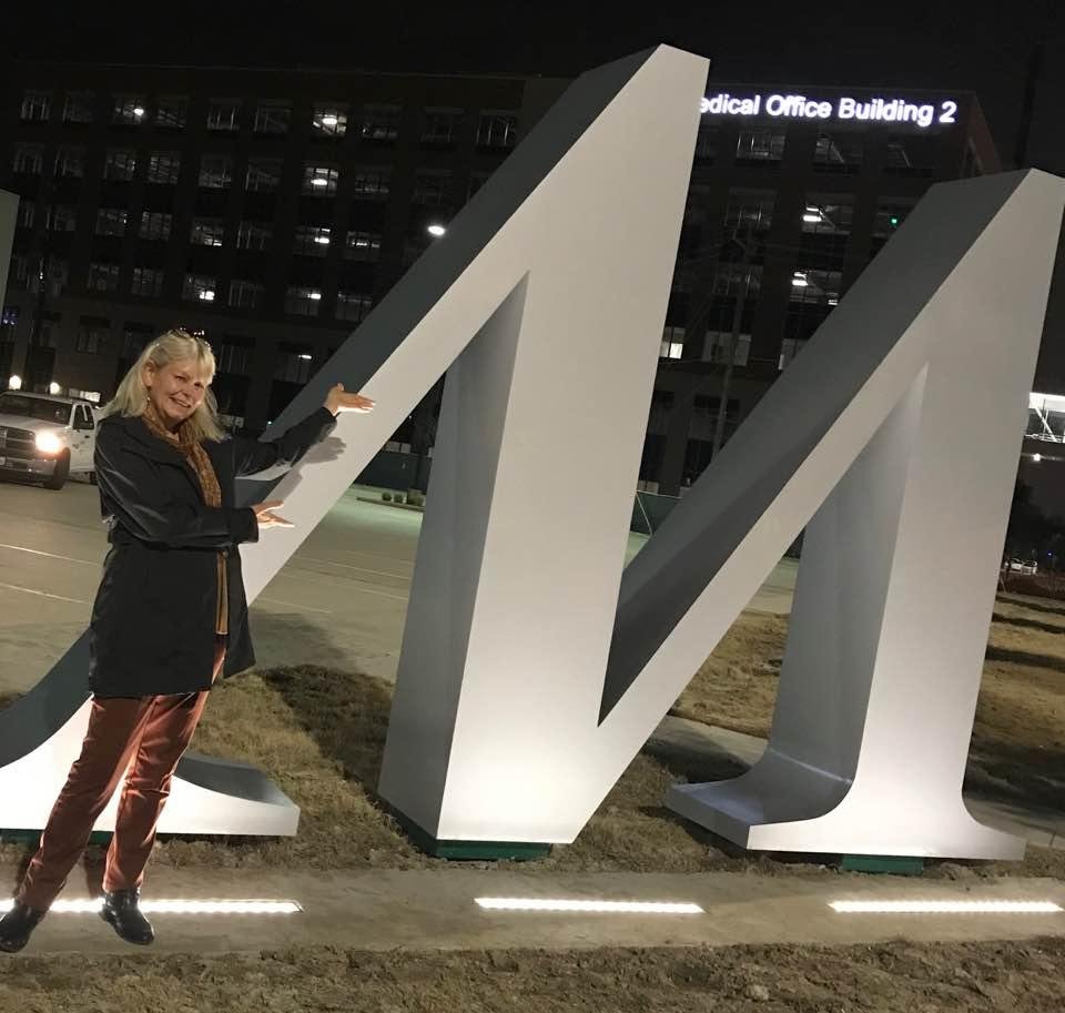 It was very thoughtful of the hospital to erect this giant M in honor of my beautiful wife Melinda Determan Fredricks.