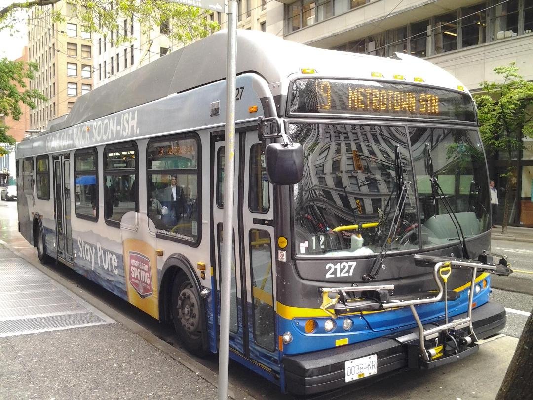I had the perfect bus for Friday, the Okanagan Springs bus on the 19 Stanley Park /Metrotown Station.