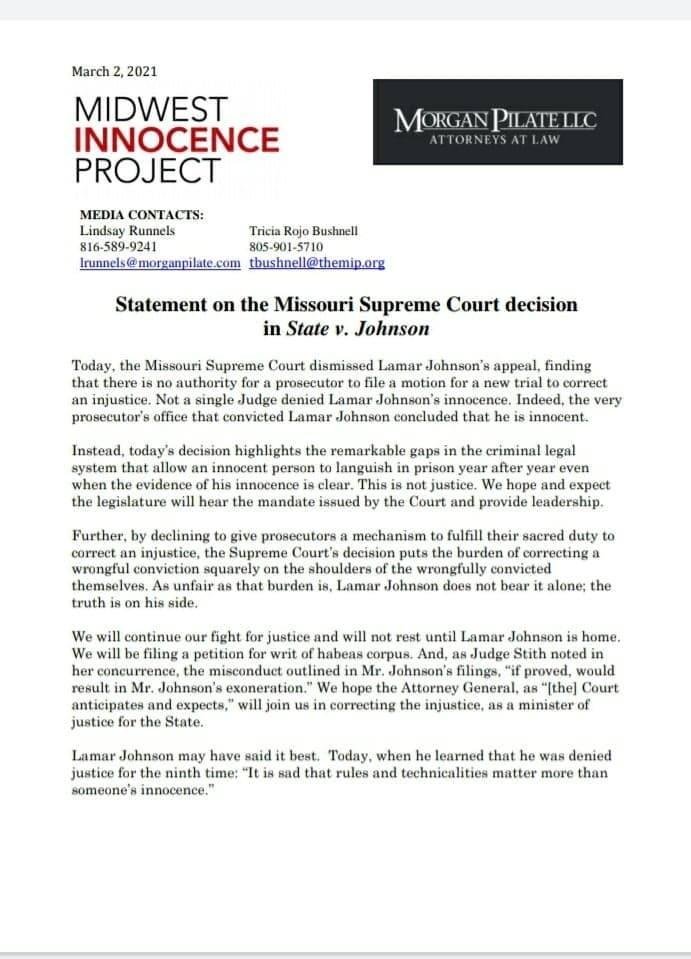 We need a constitutional amendment that once proof of innocence is presented that the conviction is no longer valid and all the other exceptions, technicalities, missed deadlines, etc no longer apply.