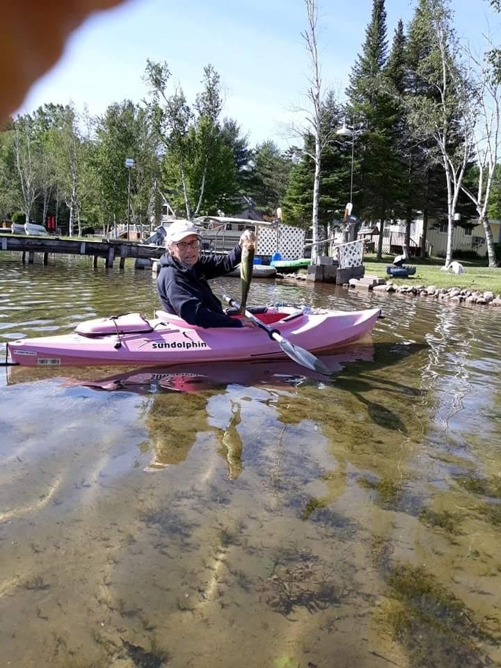 18+inch bass on our lake. Wild ride in the kayak.