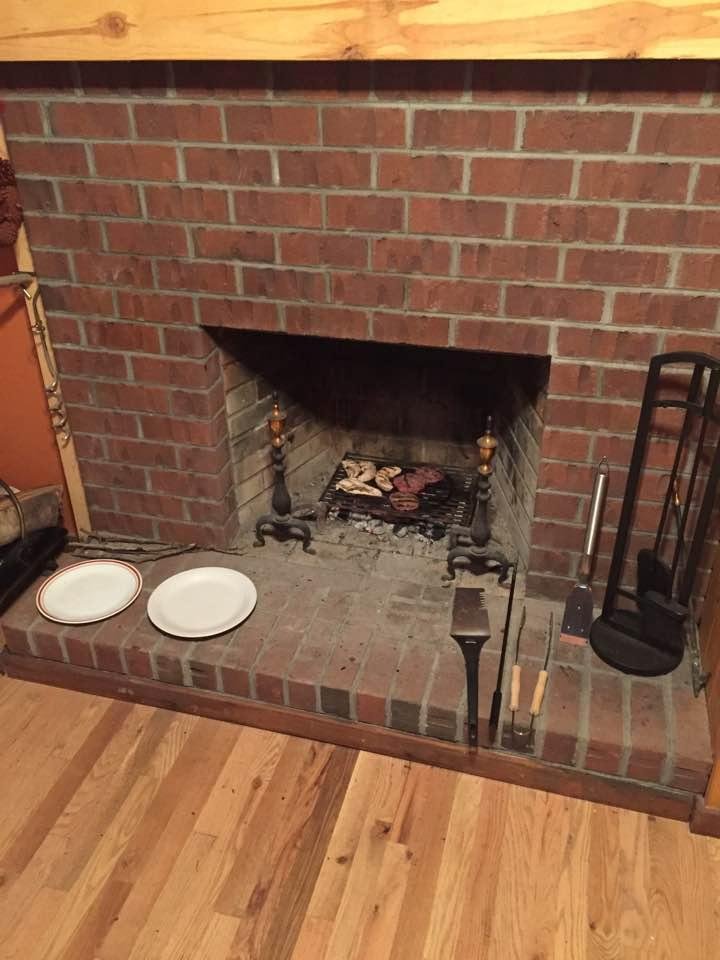 Fireplace cooking at the cabin