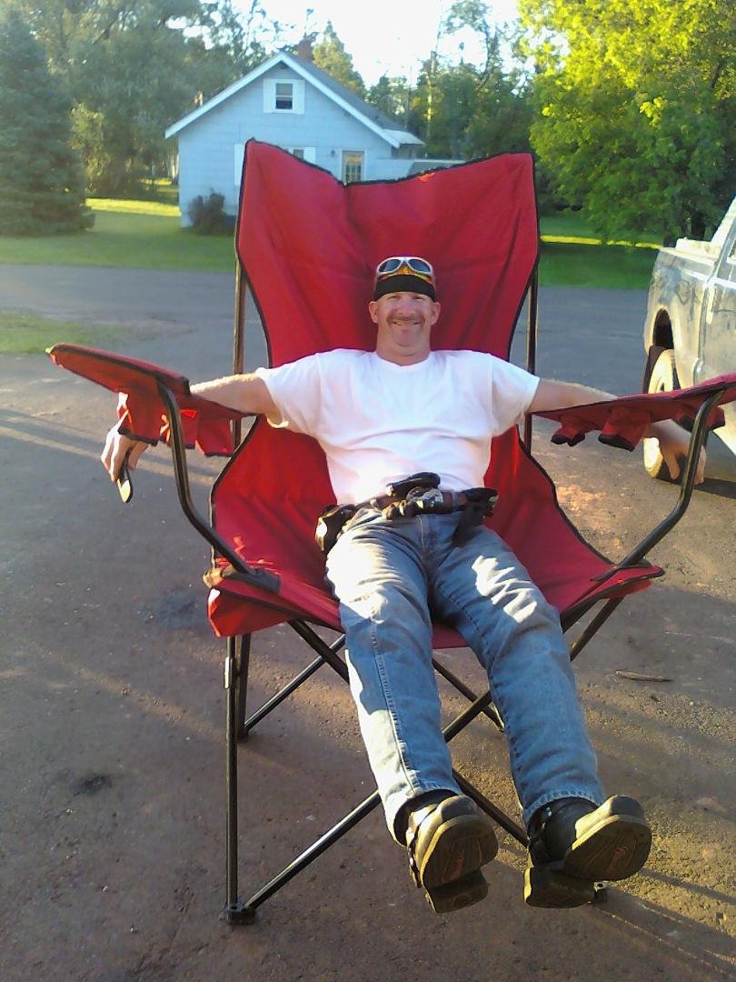 wynn trying out my chair