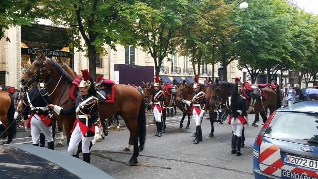 Here's a pic Steven took of the French Cavalry during the Bastille Day parade in Paris.
