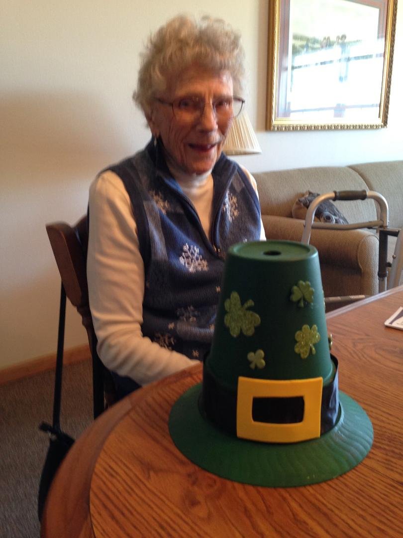Happy Mother's Day Mom (in heaven). This was her last St Patrick's Day activity at Copperleaf in 2015. Still miss her daily.