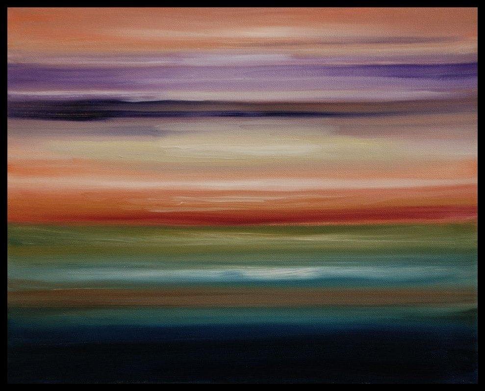 This mornings's painting. I am thinking of what would happen if things went vertical instead of horizontal, monochromatic instead of color. Stay tuned to see if I go in those directions. Fondly, Johnny O
