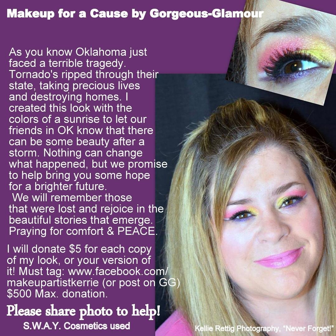 Hey friends, My wife owns a makeup artistry business and part of that is "Makeup for a cause". She is currently raising money for the victims of OK. Can you please share on your walls, you never know when you might have som