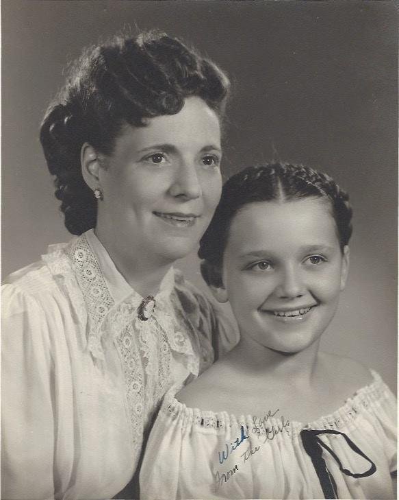 Tomorrow, July 3rd, is my momma's birthday.  This is us on my birthday in 1948 when she was 38 and I was an all grown-up 11 years old.  She was such a special lady and I hope I'm even half as feisty when I'm 92.  God loves 