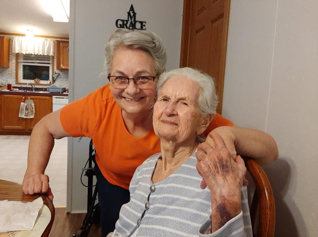 One of these ladies will be 98 May 13th. Hint: She is sitting down.
HAPPY BIRTHDAY MOM