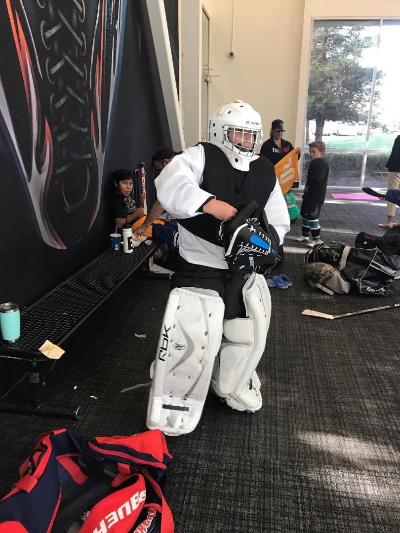 My 10 yr old grandson is now a hockey goalie