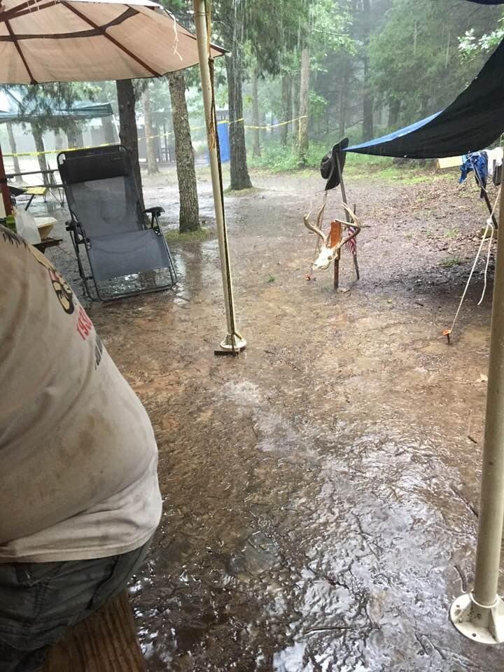 A little wet at SunnyCamp Gamble today.