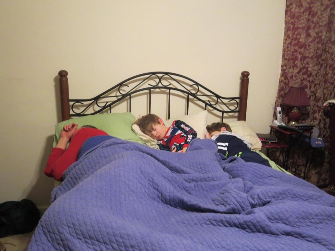Sleep over at Grammy & Granddaddy's house... guess Grammy will be sleeping on the couch! :)