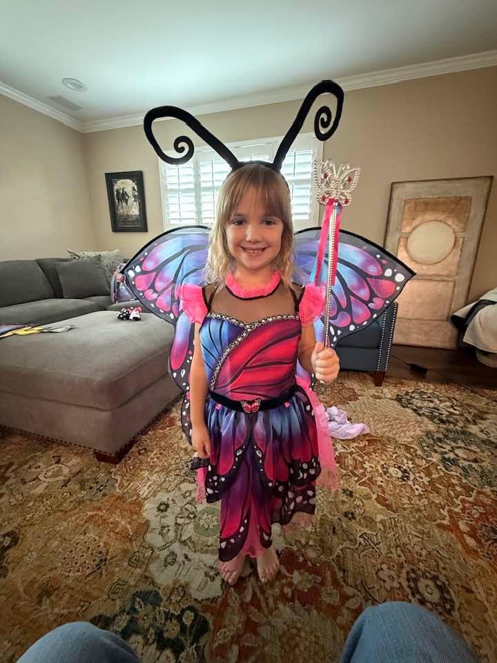 Our little Oaklee in her new dress up for her birthday.