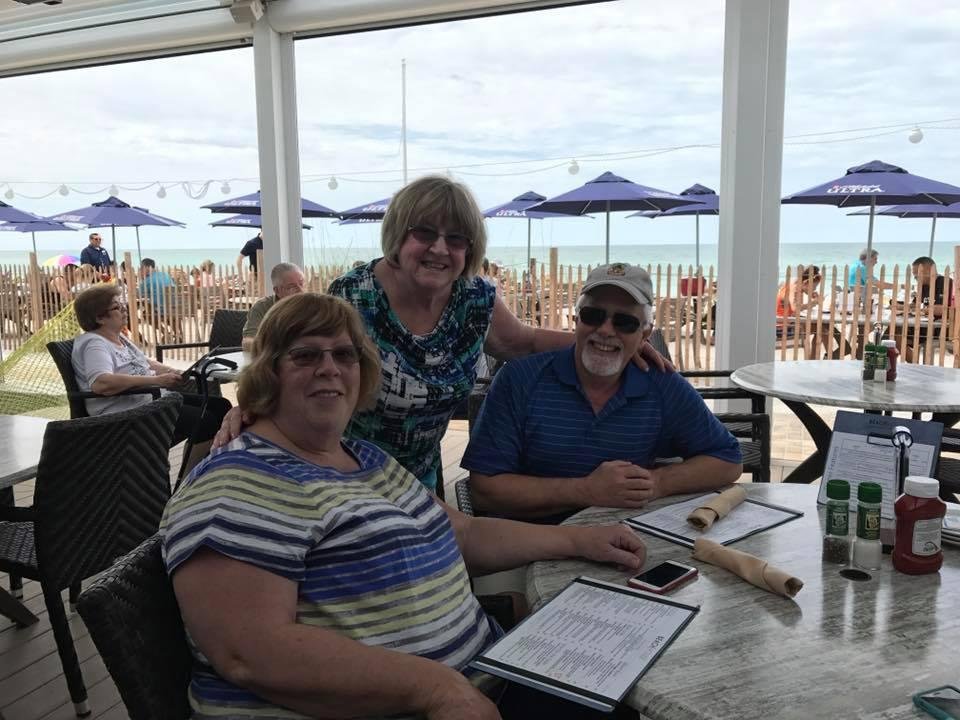 Stopping for a Grouper sandwich then off to the dock for a boat ride.