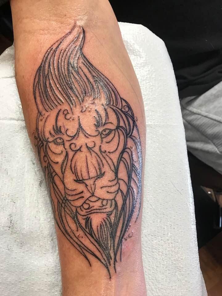 Now he has to color it in!!