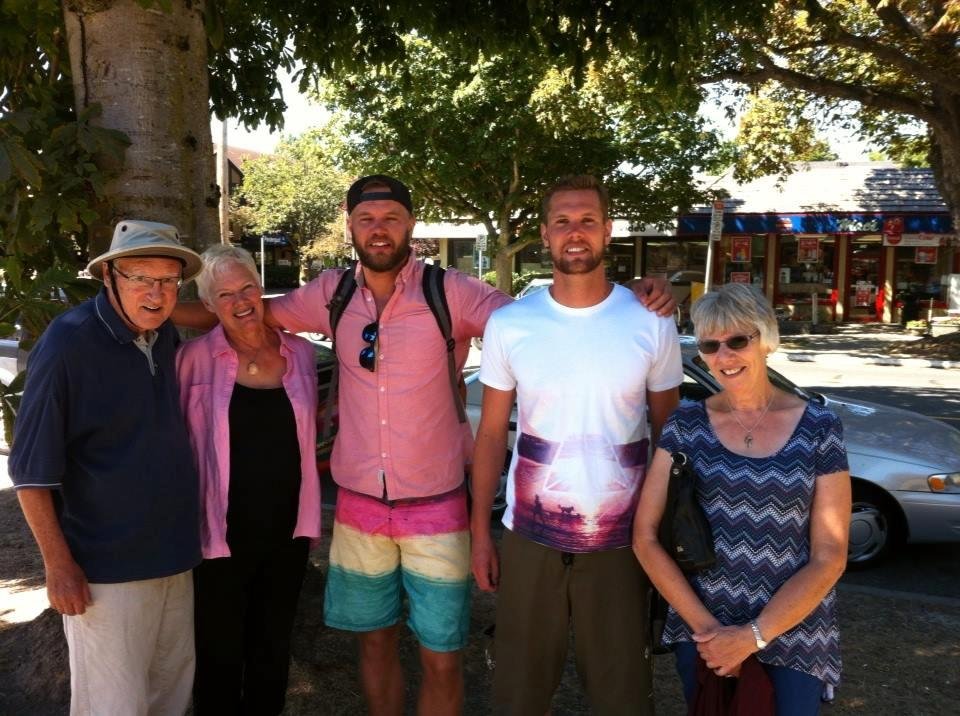 In Victoria with my brother-in- law John, my sister Margaret and my nephews Nigel and Jonathan.