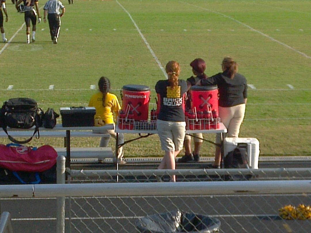 Becky working at Central Football Game.