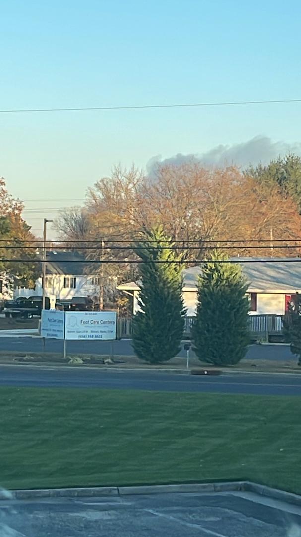 Smoke from fire on Route 40 across from 76 gas stations pitsgrove