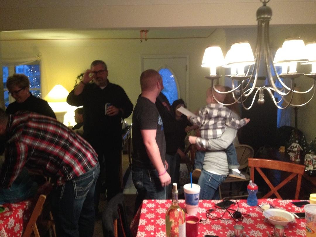 Over 60 friends and family enjoying our first Italian Christmas!!