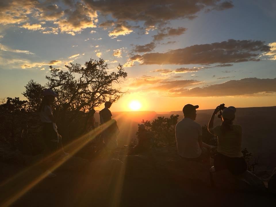 Rim of the Grand Canyon at dusk
