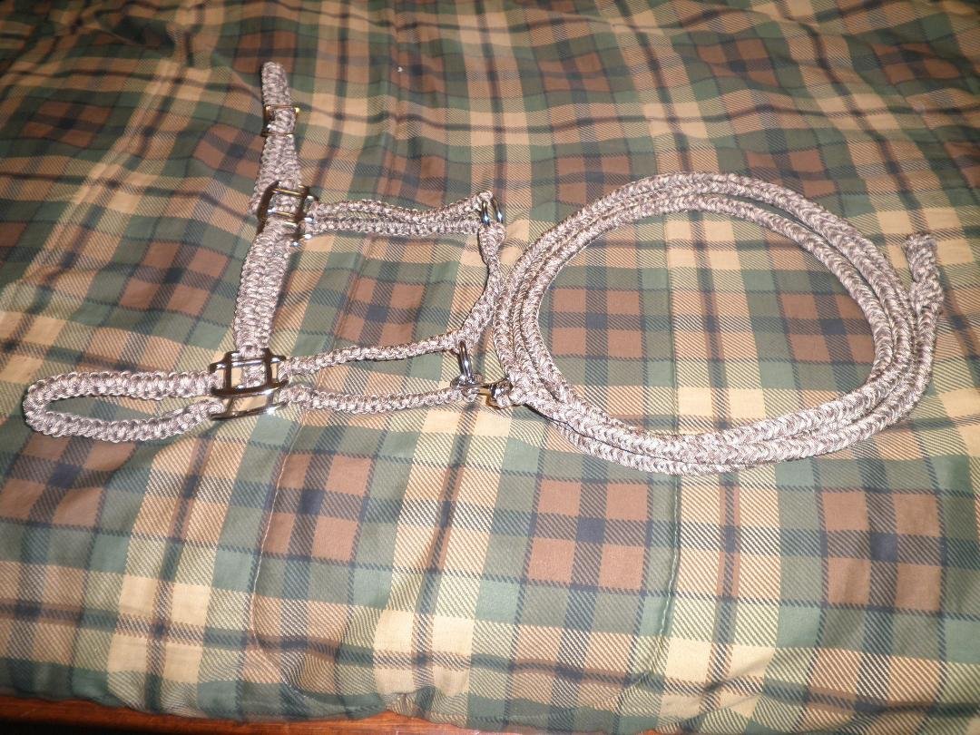 2017/18 winter projects. Braided halter and 20 foot lead rope.