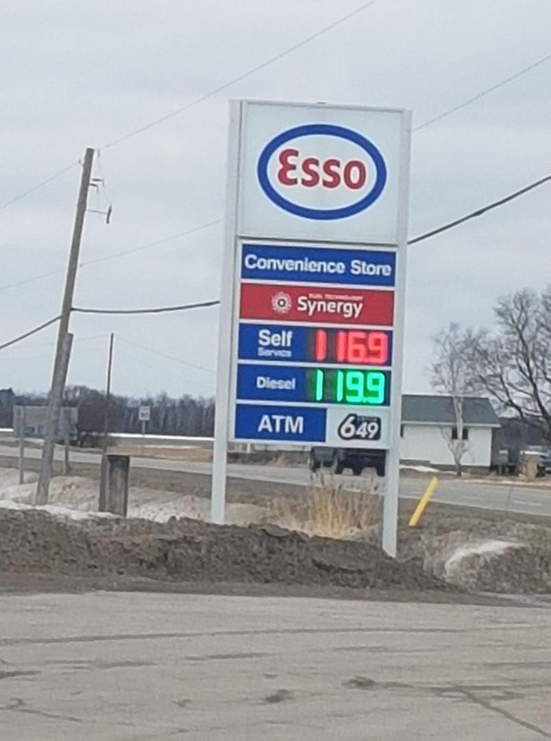 $116.9 for gas in wasaga beach