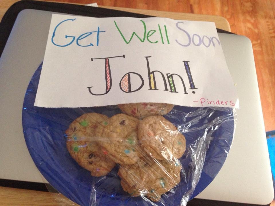 Thank you to the best neighbors ever! Healing up with som home made M&M cookies... Y'all rock! I am not sharing:)