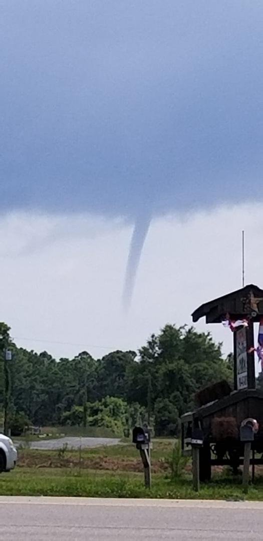 Just spotted this waterspout looking toward the beach from Jersey Mike's. Watched it for several minutes before it dissipared.