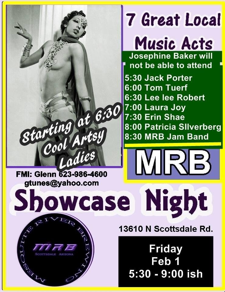 Tomorrow evening! On your way out of the Open! Come down to Scottsdale Road and Thunderbird and see ME at 6 p.m.! Lots more great musicians too!