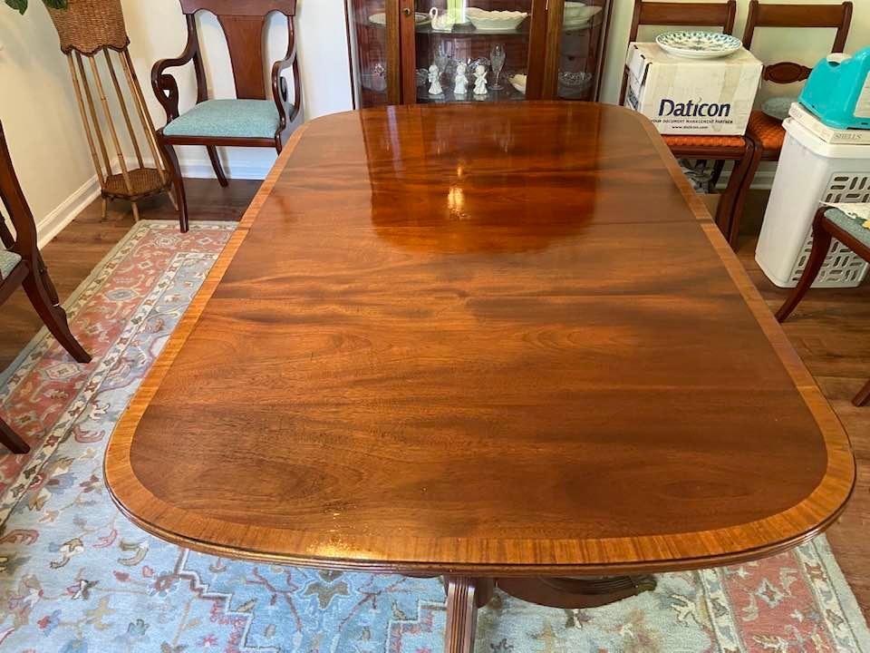 Very old in very good condition mahogany table. Need smaller table. Selling for $250.