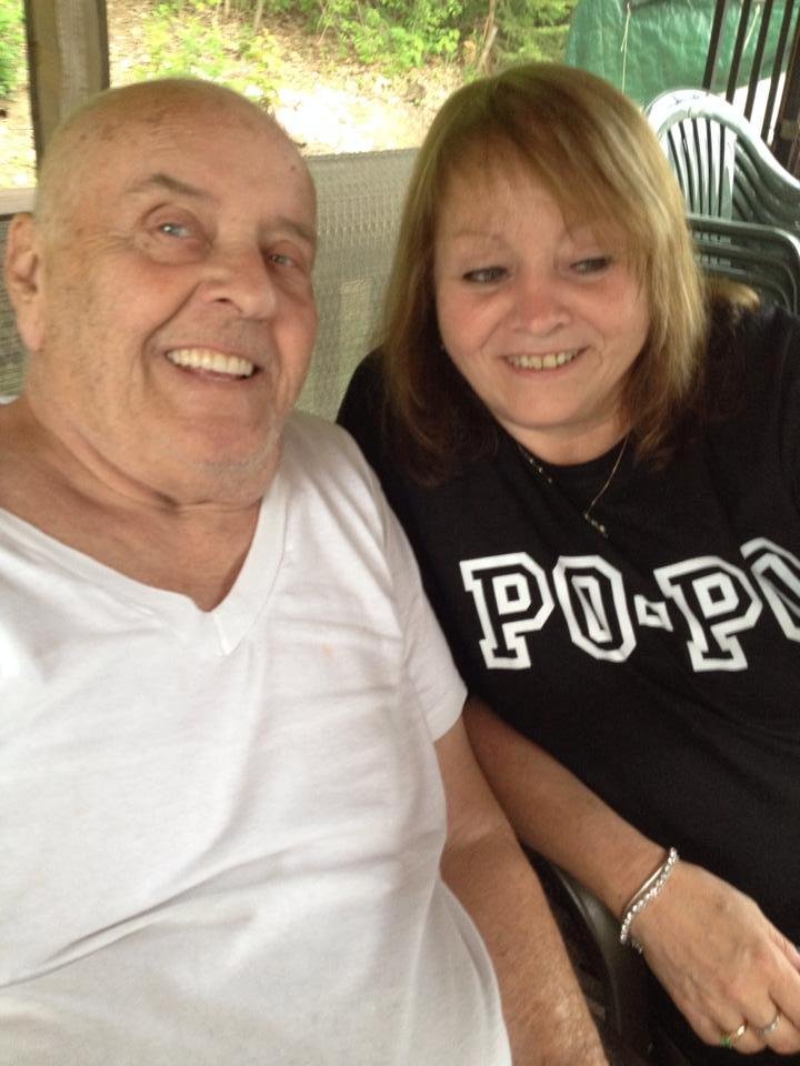 Liane & dad relaxing on our deck!