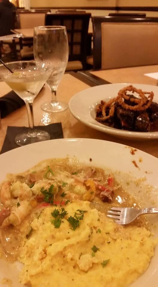 Having dinner with my daughter downtown Jackson, Mississippi -Shrimp and grits, Balsamic glazed short ribs, a super good dirty martini, not as good as yours Vincent H Santoro