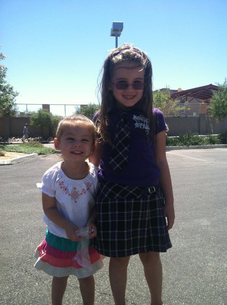 My beautiful grand babies. ...emily first day of school awww