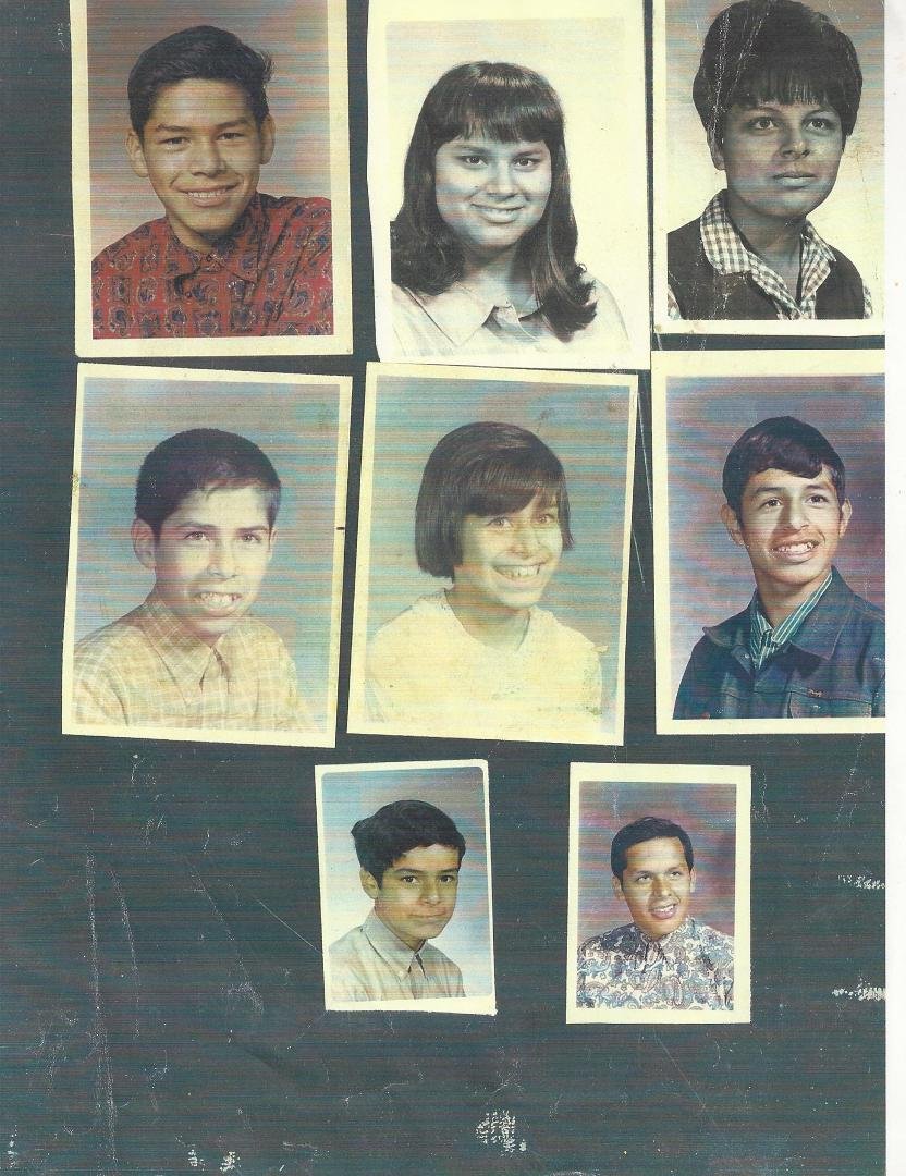From top left , down to bottom right ; Me , Rose , Hope, Gabe, Gema, Ernie, Hector, and Dennis